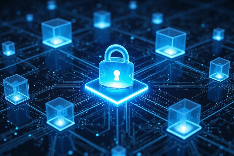 Εικονογράφηση ασφάλειας δεδομένων με κλειδαριές και προστασία δικτύου